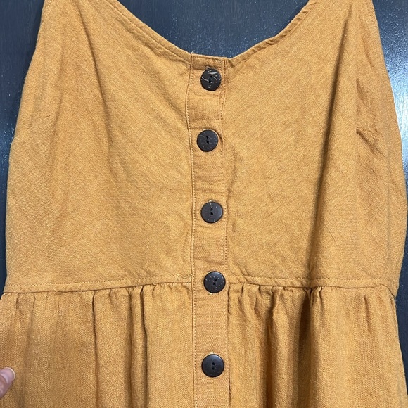 universal threads women’s mustard button dress. Size M - Picture 2 of 10